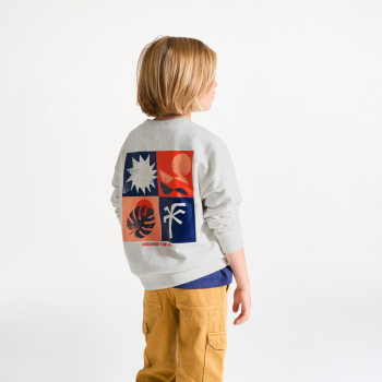 سويت شيرت من الصوف الناعم الملتف باللون الرمادي للأولاد